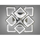 Стельова LED-люстра Diasha S8060/4+4HR 3color з пультом і димером, хром, 130W, 7150 lm, квадратні акрилові плафони 49×49 см Стельова LED-люстра Diasha S8060/4+4HR 3color з пультом і димером, хром, 130W, 7150 lm, квадратні акрилові плафони 49×49 см