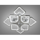 Стельова LED-люстра Diasha S8060/4+4HR 3color з пультом і димером, хром, 130W, 7150 lm, квадратні акрилові плафони 49×49 см Стельова LED-люстра Diasha S8060/4+4HR 3color з пультом і димером, хром, 130W, 7150 lm, квадратні акрилові плафони 49×49 см