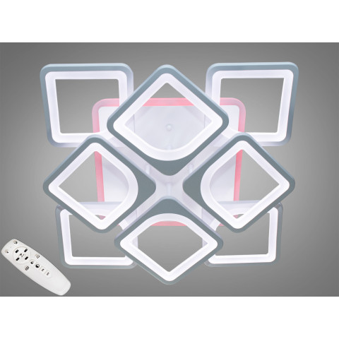 Люстра стельова LED Diasha S8060/4+4WH, 130W, 3200K-6000K, білий акрил, сучасний стиль для дитячої кімнати