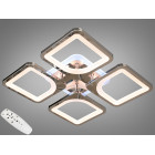 Стельова LED-люстра Diasha S8060/4HR 3color з пультом і димером, хром, 80W, 4400 lm, квадратні акрилові плафони 37,7×37,7 см Стельова LED-люстра Diasha S8060/4HR 3color з пультом і димером, хром, 80W, 4400 lm, квадратні акрилові плафони 37,7×37,7 см