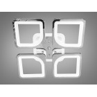 Стельова LED-люстра Diasha S8060/4HR 3color з пультом і димером, хром, 80W, 4400 lm, квадратні акрилові плафони 37,7×37,7 см Стельова LED-люстра Diasha S8060/4HR 3color з пультом і димером, хром, 80W, 4400 lm, квадратні акрилові плафони 37,7×37,7 см
