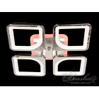 Стельова LED-люстра Diasha S8060/4HR 3color з пультом і димером, хром, 80W, 4400 lm, квадратні акрилові плафони 37,7×37,7 см Стельова LED-люстра Diasha S8060/4HR 3color з пультом і димером, хром, 80W, 4400 lm, квадратні акрилові плафони 37,7×37,7 см