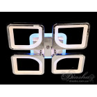 Стельова LED-люстра Diasha S8060/4HR 3color з пультом і димером, хром, 80W, 4400 lm, квадратні акрилові плафони 37,7×37,7 см Стельова LED-люстра Diasha S8060/4HR 3color з пультом і димером, хром, 80W, 4400 lm, квадратні акрилові плафони 37,7×37,7 см