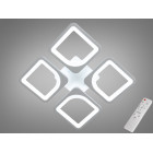 Стельова LED-люстра Diasha S8060/4WH з пультом і димером, біла, 60 W, 3575 lm, квадратні акрилові плафони 37,7×37,7 см Стельова LED-люстра Diasha S8060/4WH з пультом і димером, біла, 60 W, 3575 lm, квадратні акрилові плафони 37,7×37,7 см