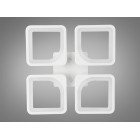 Стельова LED-люстра Diasha S8060/4WH з пультом і димером, біла, 60 W, 3575 lm, квадратні акрилові плафони 37,7×37,7 см Стельова LED-люстра Diasha S8060/4WH з пультом і димером, біла, 60 W, 3575 lm, квадратні акрилові плафони 37,7×37,7 см