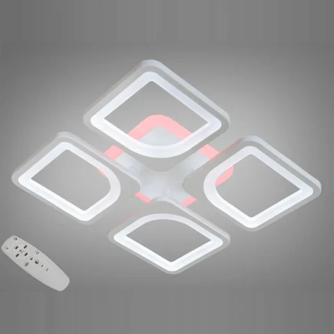 Люстра стельова LED Diasha S8060/4WH 70W, 3200–6000K, білий метал, акрил, пульт ДУ, диммер