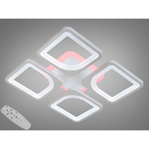 Люстра стельова LED Diasha S8060/4WH, 70W, 3200-6000K, білий метал, сучасний стиль, пульт ДУ, диммер