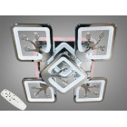 Дизайнерська стельова LED-люстра для вітальні Diasha S8157/4+1HR LED 3color — хром, 90 Вт, 43×43 см Дизайнерська стельова LED-люстра для вітальні Diasha S8157/4+1HR LED 3color — хром, 90 Вт, 43×43 см