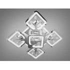 Дизайнерська стельова LED-люстра для вітальні Diasha S8157/4+1HR LED 3color — хром, 90 Вт, 43×43 см Дизайнерська стельова LED-люстра для вітальні Diasha S8157/4+1HR LED 3color — хром, 90 Вт, 43×43 см