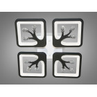 Стельова LED-люстра Diasha S8157/4BK 3color з пультом і димером, чорна, 85 W, 4675 lm, квадратні акрилові плафони 37×37 см Стельова LED-люстра Diasha S8157/4BK 3color з пультом і димером, чорна, 85 W, 4675 lm, квадратні акрилові плафони 37×37 см