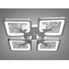 Сучасна стельова LED-люстра в передпокій Diasha S8157/4HR LED 3color — хром, 85 Вт, 37×37 см