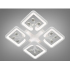 Стельова LED-люстра Diasha S8157/4WH 3color з пультом і димером, біла, 85W, 4675 lm, квадратні акрилові плафони 37×37 см Стельова LED-люстра Diasha S8157/4WH 3color з пультом і димером, біла, 85W, 4675 lm, квадратні акрилові плафони 37×37 см