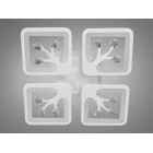 Стельова LED-люстра Diasha S8157/4WH 3color з пультом і димером, біла, 85W, 4675 lm, квадратні акрилові плафони 37×37 см Стельова LED-люстра Diasha S8157/4WH 3color з пультом і димером, біла, 85W, 4675 lm, квадратні акрилові плафони 37×37 см