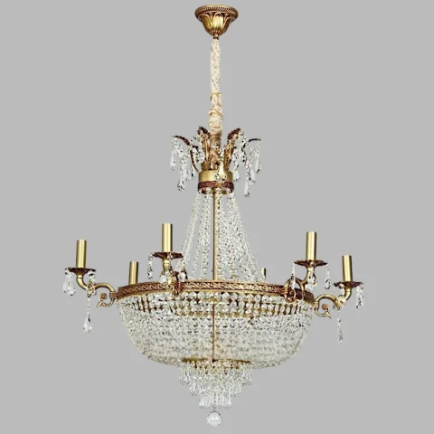 Люстра хрустальная SD-8588A/6+6 CP BRS+CF