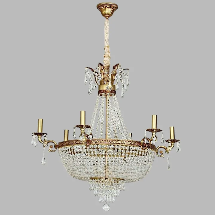 Кришталева люстра SD-8588A/6+6 CP BRS+CF