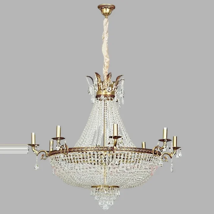 Кришталева люстра SD-8588W/8+4+3 CP BRS+CF