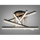 Сучасна стельова LED-люстра Diasha SX1009/5BK, чорна із золотистими акцентами, 72W, акрилові світлові планки Сучасна стельова LED-люстра Diasha SX1009/5BK, чорна із золотистими акцентами, 72W, акрилові світлові планки