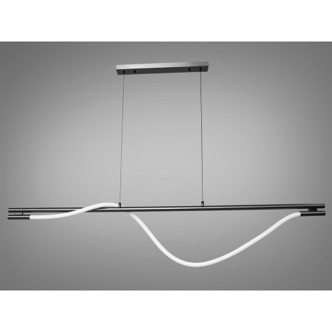 Люстра стельова LED Diasha SY9609-L1600BHR Роуплайт, 20W, чорний хром, сучасний стиль для коридору, вітальні, спальні