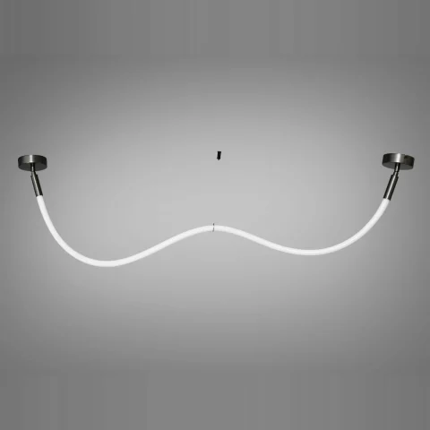 Стельова люстра LED Diasha SY9610-1500BHR «Шланг» 17W, 3200K, чорний хром (для коридору, спальні, кухні, кафе)