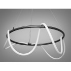 Люстра стельова LED Diasha SY9752-D800BHR Шланг Роуплайт, 48Вт, чорний хром, сучасний стиль для вітальні, спальні, кухні, офісу,