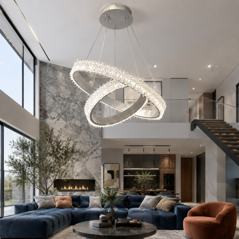 Світлодіодна підвісна люстра Artlight WG5129/60+40WH, 56 Вт, біла