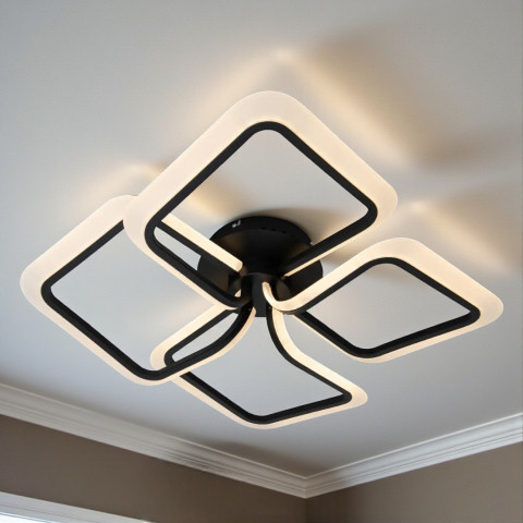 LED-світильник стельовий Diasha WG5146/4BK 65W, 4 модулі, 3 кольори світла, 56×56 см