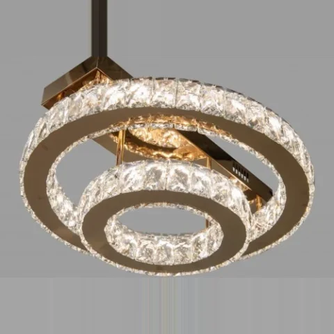 LED стельова люстра Linisoln 7708-2D GD, метал, скло золотий, 2 лампи