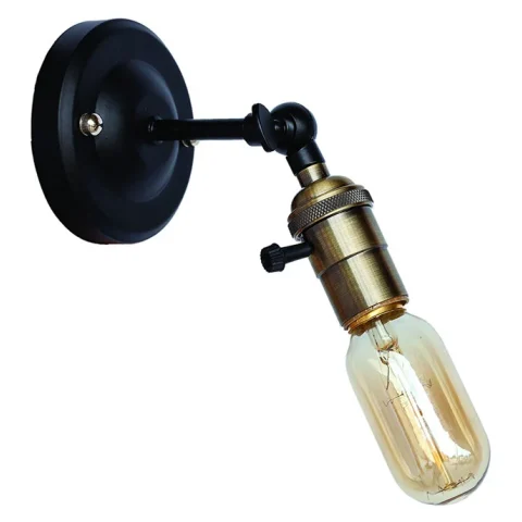Бра настінне Levistella 752WB1903-1, E27, 60W, чорне з бронзовим патроном, метал