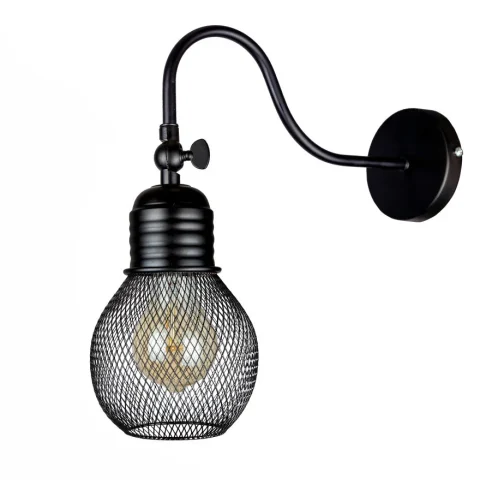 Настенное бра Levistella 907W004F3-1 BK, E27, черный металл (1 лампа)