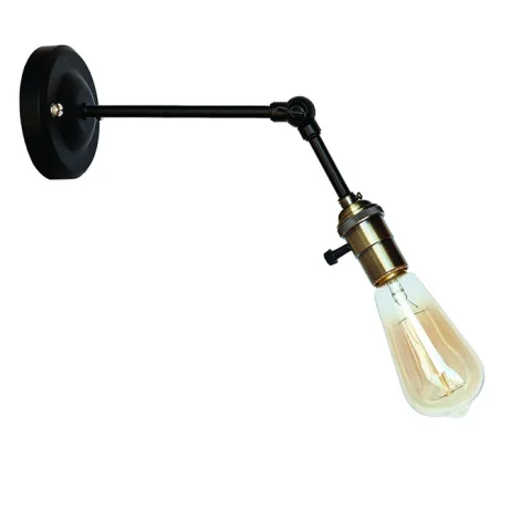 Бра настінне Levistella 752WM1903-1, E27, 60W, чорне з бронзовим патроном, сучасний стиль