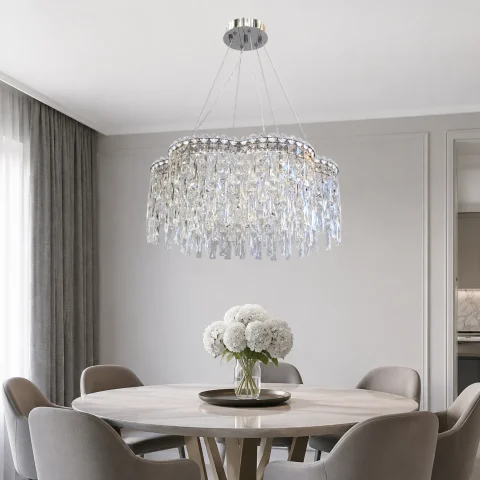 Підвісна світлодіодна кришталева люстра Artlight 8635/600CH, хром, 81 Вт, від 12-20 м²