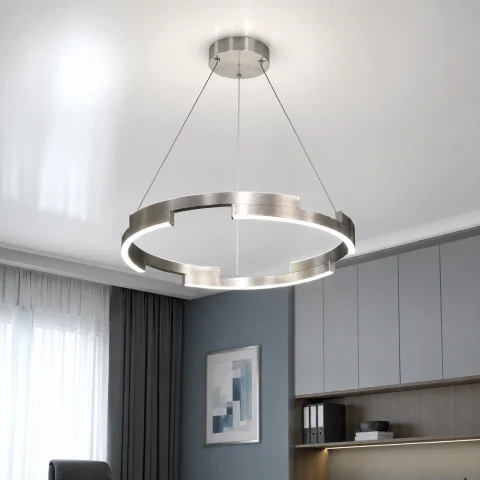 Сатинова срібляста LED люстра-кільце в стилі мінімалізм Artlight 3717/80SN Сатинова срібляста LED люстра-кільце в стилі мінімалізм Artlight 3717/80SN