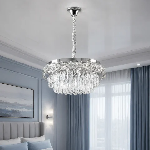 Splendid Ray LA7013/500/5+LED (CR) — хромована кришталева люстра 50 см на 5 ламп з LED