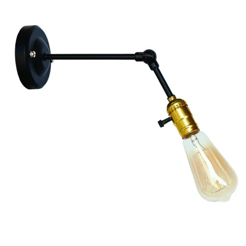 Бра настінне Levistella 752WM3402-1, E27, 60W, чорний з золотим патроном, сучасний стиль