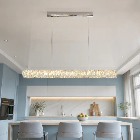 Лінійна хромована світлодіодна люстра Artlight 88031/L1000CH, 97 см, 3 режими (33W)