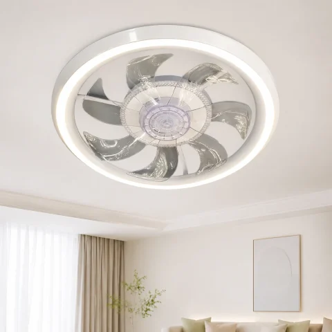 Стельова LED-люстра-вентилятор Artlight FS302WH, біла, 76 Вт