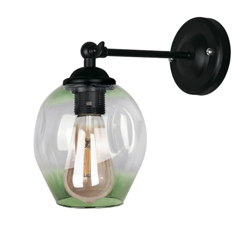Бра настінне Levistella 756WPR0231F-1 BK+GR, E27, 40W, чорний з зеленим плафоном, сучасний стиль