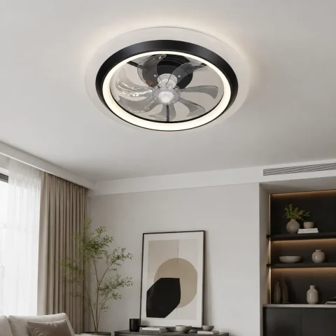 Стельова LED-люстра-вентилятор Artlight FS303BK, чорна, 68 Вт