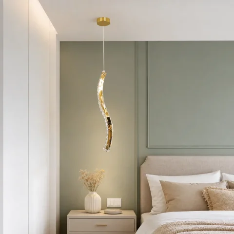 Золотий фігурний світлодіодний підвіс Artlight 625/1GD з прозорим склом 13W
