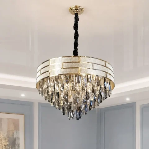 Велика кришталева підвісна люстра Artlight 884611/600, золото, 12 ламп E14, Ø59,5 см, від 13-20 м²