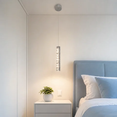 Хромований одиночний LED підвіс Artlight 622/1CH з прозорим склом та 3 режимами 23W