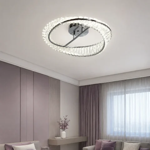 Кришталева стельова LED-люстра Artlight 562/500CH зі спіральним кільцем, хром, 58 Вт, від 10-18 м²