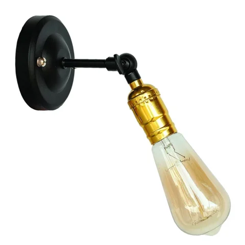 Настенное бра Levistella 752WB3302-1, E27, 60W, черный с золотым патроном, металл