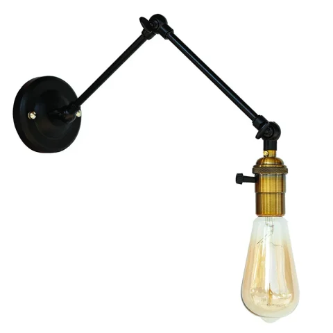 Бра настінне Levistella 752WZ1902-1, E27, 60W, чорне з золотим патроном