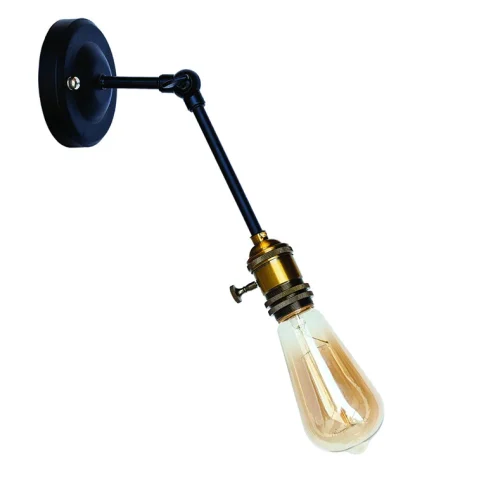 Настенное бра Levistella 752WG1503-1, E27, 60W, черное с золотым патроном