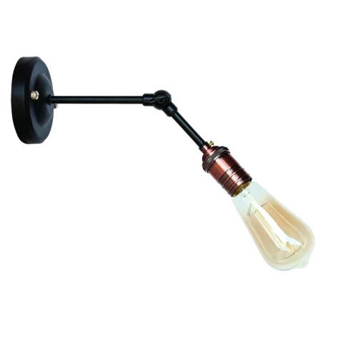 Бра настенное Levistella 752WH1705-1, E27, 60 Вт, черный металл с медным патроном