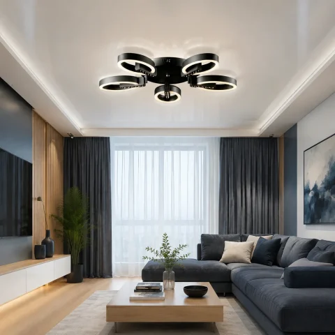 Світлодіодна люстра Splendid Ray L77046/5 LED (grey), сірий, білий, 50 Вт, від 13-20 м²
