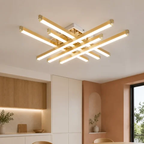 Квадратна золота LED-люстра Artlight W167/6GD 88 Вт, 3 режими, 72,5×72,5 см, від 16-25 м²