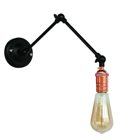 Бра настінне Levistella 752WZ1706-1, E27, 60W, чорний, рожеве золото
