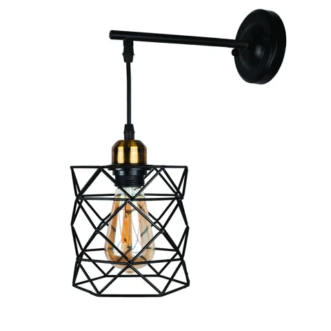Настенное бра Levistella 756WPR105F2-1 BK+BRONZE, E27, черный + бронзовый, стиль лофт